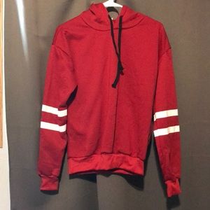Red stripe hoodie